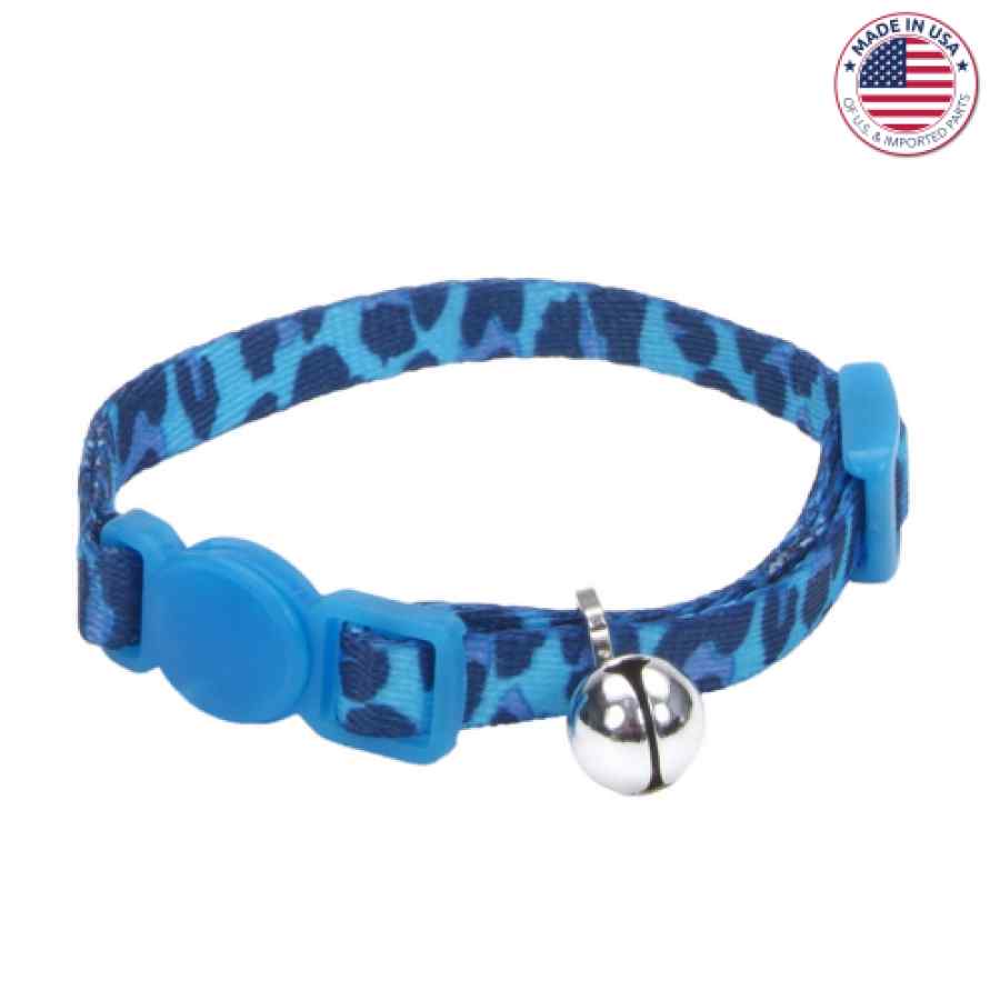 Coastal Li'l Pals Adjustable Breakaway Kitten Collar, Blue Leopard, 5/16